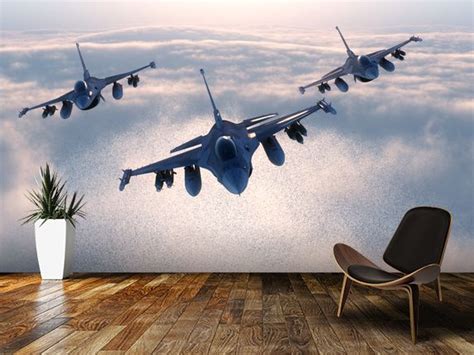 Fighter Jets Wall Mural Wallsauce Us Fighter Jets Fighter Wall Murals