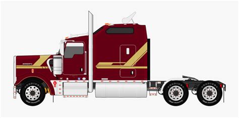 Kenworth W900 Peterbilt Truck Clip Art Semi Truck Side View Clipart