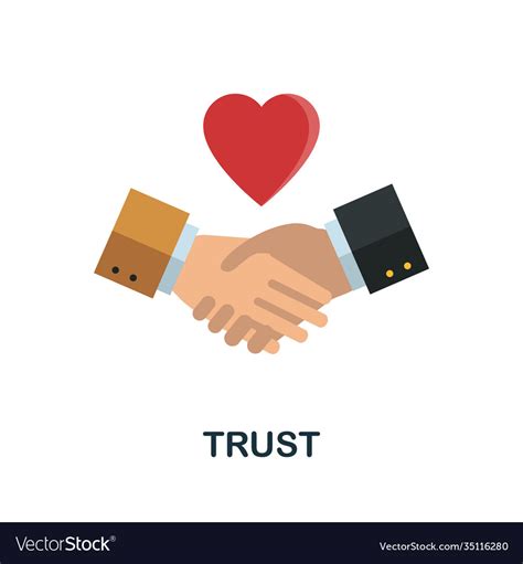 Trust Flat Icon From Reputation Management Vector Image