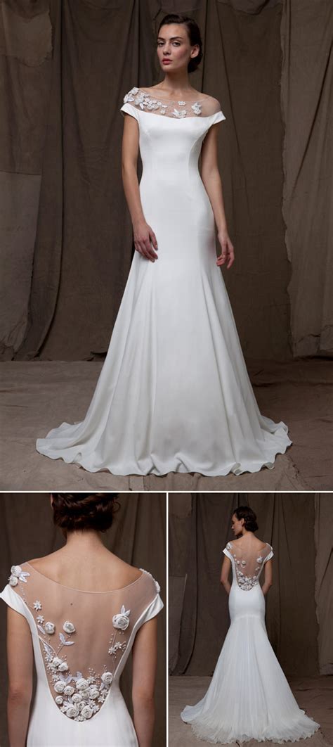 Illusion necklines are commonly paired with sleeveless, cap sleeve. Illusion Neckline Wedding Dresses - Bridal Market ...