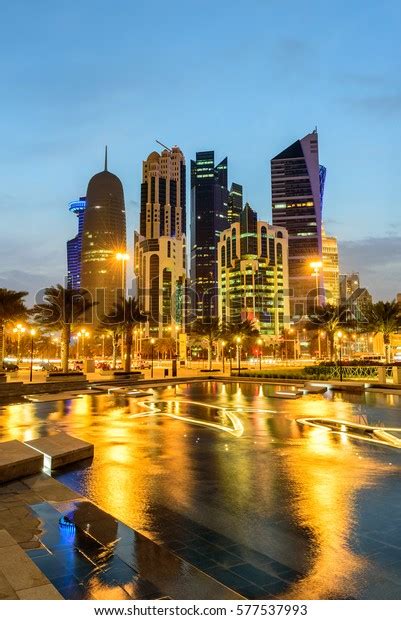 Doha Skyline Blue Hour Qatar Middle Stock Photo 577537993 Shutterstock