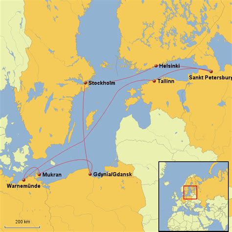 Stepmap Ostseekreuzfahrt 2009 Mit Aidaluna Landkarte Für Europa