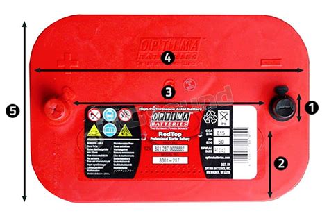 Optima Batteries Red Top Rt C 42 Bci 34c 8001 287 Compatibile Anche
