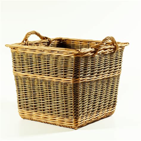 Place the liner in your basket and smooth it out while pushing it to the edges and corners. Tapered Square Log Basket - Randed Weave | Wicker Baskets