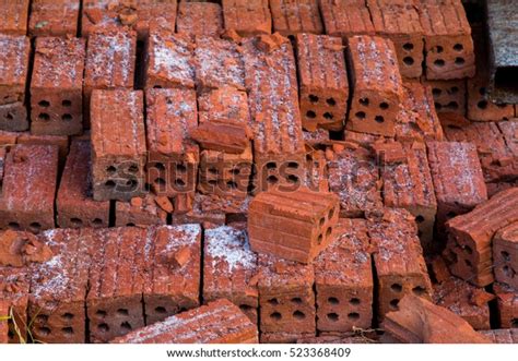 Stack Raw Bricks Textureorange Brick Stack Stock Photo 523368409