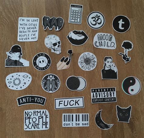 25 Black Stickerstumblrgrunge From Sparklingstuffstudio On Etsy Studio