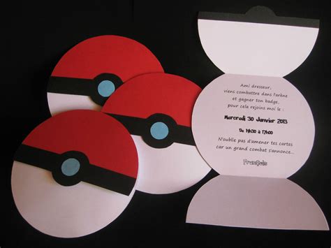 Idée Sympa De Cartons Dinvitation Pour Un Anniversaire Pokémon Sur Le