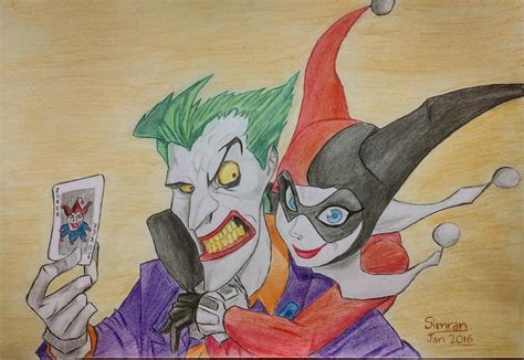 Joker And Harley Quinn Drawing By Simran