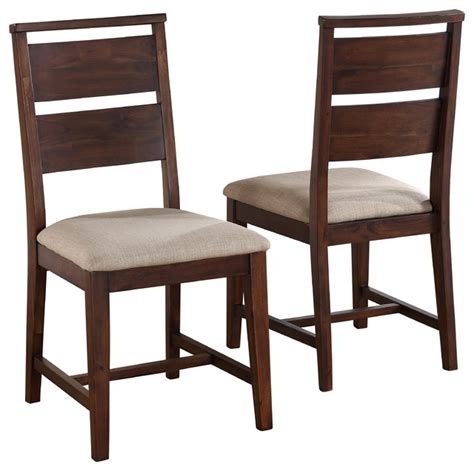 Dining chair made of high quality solid wood, back with vertical style, and richly padded seat. Portland Solid Wood Dining Chair (set of 2) - Transitional ...