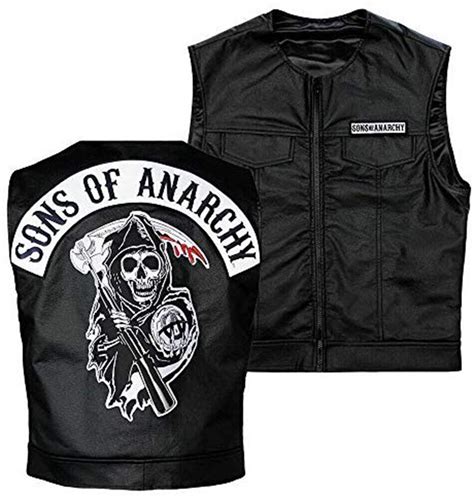 Sons Of Anarchy Officially Licensed Black Biker Vest With Reaper Patch