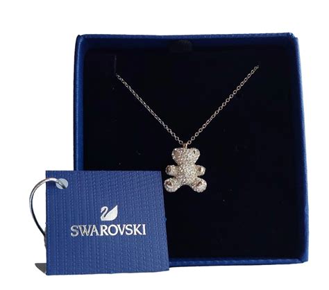 Swarovski Teddy Bear 3d Necklace Silver Bric N Brac Store