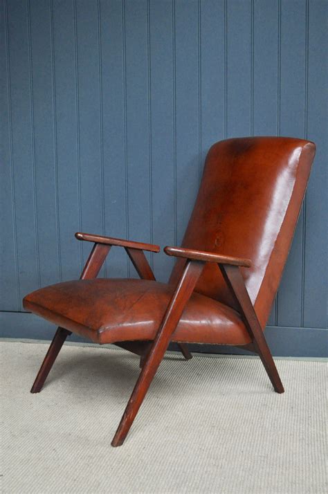 Mid Century Leather Armchair B Southgate