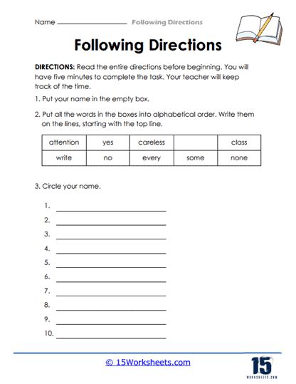 Following Directions Worksheets 15