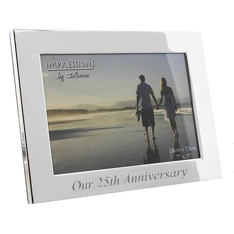 Silverplated 25th Silver Wedding Anniversary Photo Frame 7 X 5