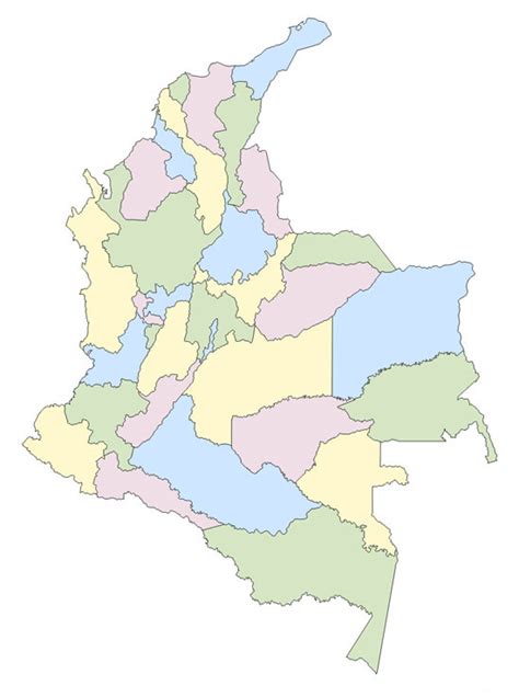 Mapa Político De Colombia Mudo Saberia