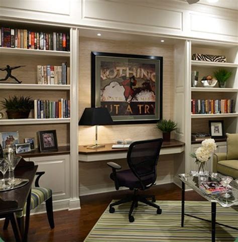 30 Home Office Built In Bookshelves With Desk