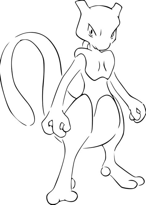 Coloring Pages Of Pokemon Cards Mewtwo Pokemon Drawing Easy