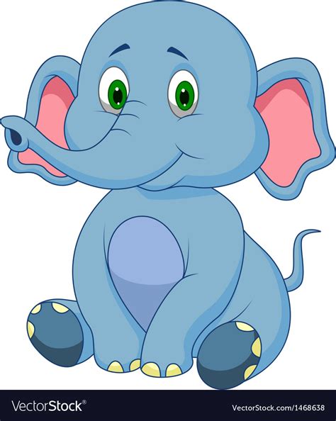 Cute Baby Elephant Cartoon Royalty Free Vector Image