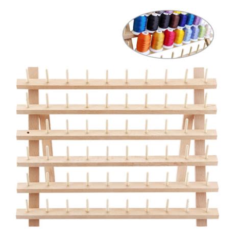 60 Spool Wood Sewing Thread Stand Organizer Craft Embroidery Rack