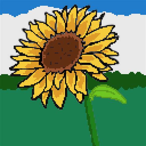 Sunflower Pixel Art By H4ckz On Deviantart