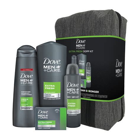 Dove Men Care Pc Gift Set Extra Fresh With Toiletry Bag Fortifying