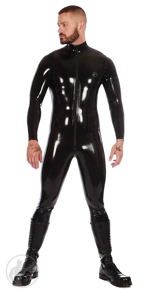 Quality Mens Rubber Catsuit With Front Zip