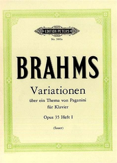 Brahms Variations On A Theme Of Paganini Op 35 Volume 1 Piano