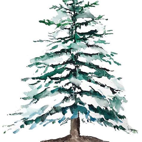 Pine Tree Covering With Snow Pine Tree Painting Tree Art Tree