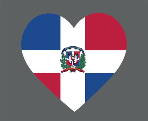 Dominican Republic Flag National North America Emblem Heart Icon Vector Illustration Abstract