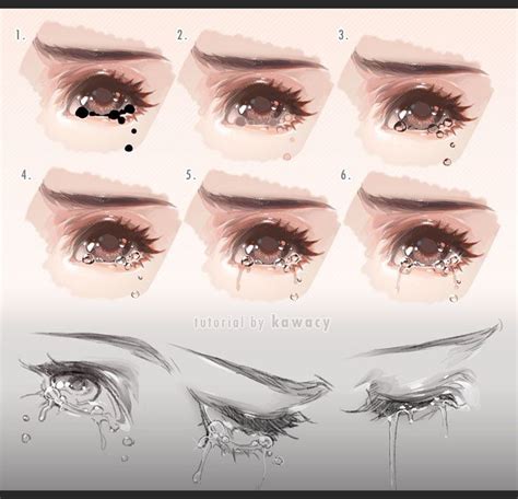 Tears Tutorial By Kawacy 河cy Anime Eye Drawing Drawings Eye Drawing