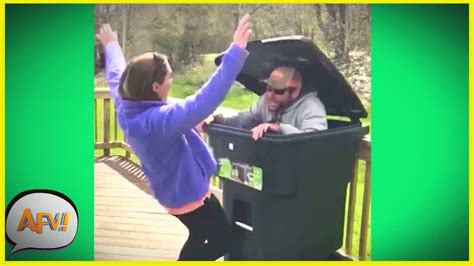 she ll never trust a trashcan again 😂 funny pranks and fails afv 2021 youtube