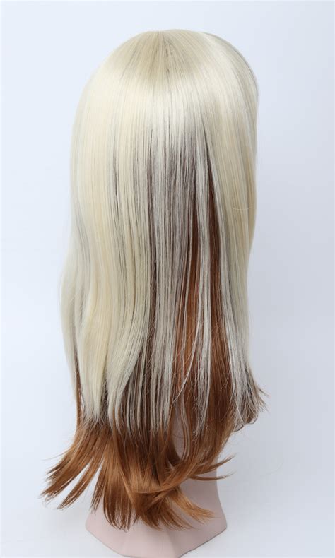 Pale Blonde And Strawberry Blonde Mix Long Straight Bangs Women Daily