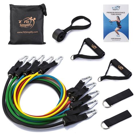 Fit Simplify Resistance Band 12 Piece Set With Instruction Booklet