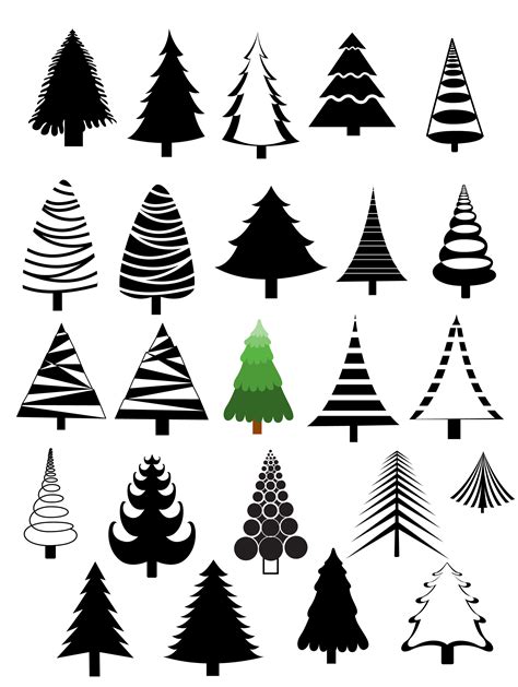 Christmas Trees Vectors Brushes Shapes Png And Picture Free