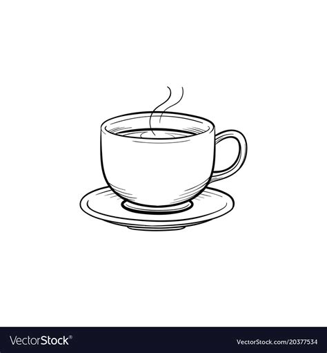 Coffee Cup Hand Drawn Sketch Icon Royalty Free Vector Image