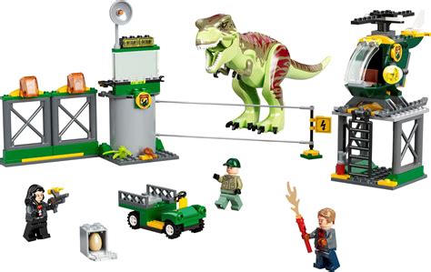 Jurassic World T Rex And Atrociraptor Dinosaur Breakout Lego Set