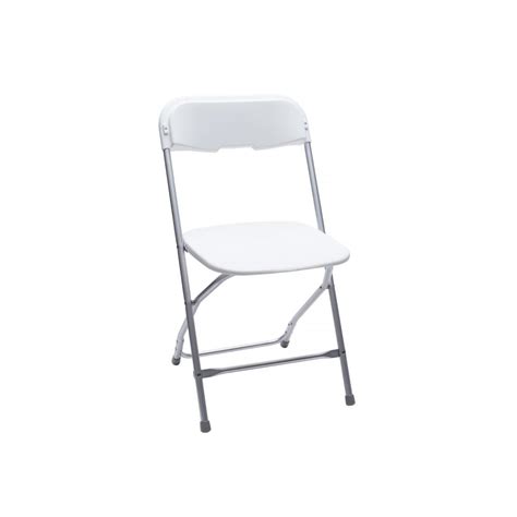 Our folding chairs are white, sturdy, and easy to move. Baker Party Rentals - WHITE PLASTIC FOLDING CHAIR Rentals