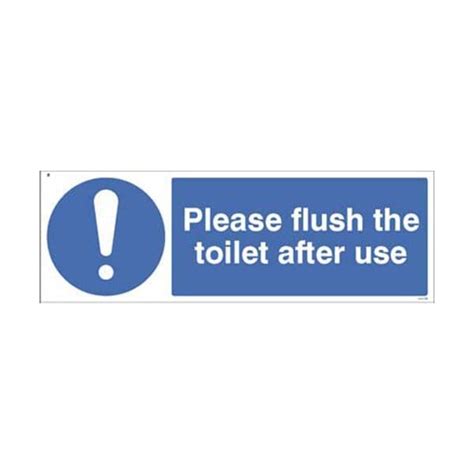 25487e Please Flush The Toilet After Use Sign Self Adhesive Vinyl