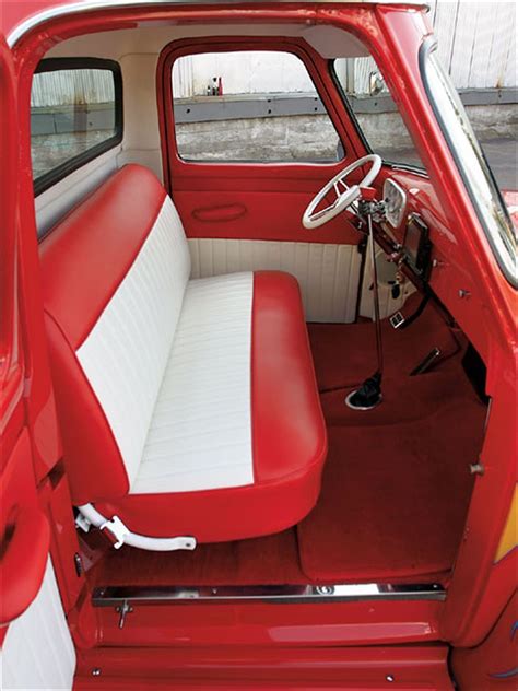 1954 Ford F100 Interior View Red And White Seats Pickup Trucks