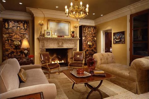 Opulent Living Room Design With Ornate Fireplace Fireplace Design