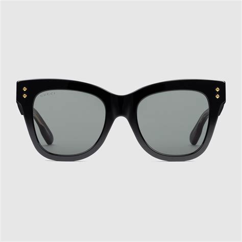 cat eye frame sunglasses in black acetate gucci® canada