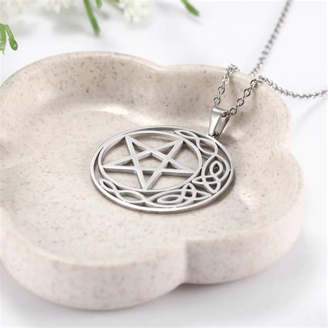 Celtic Pagan Wicca Stainless Steel Pentagram Pendant And Chain