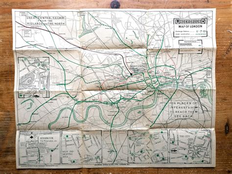 The First Tube Map 1908 London Underground Railways Map Iconic Antiques