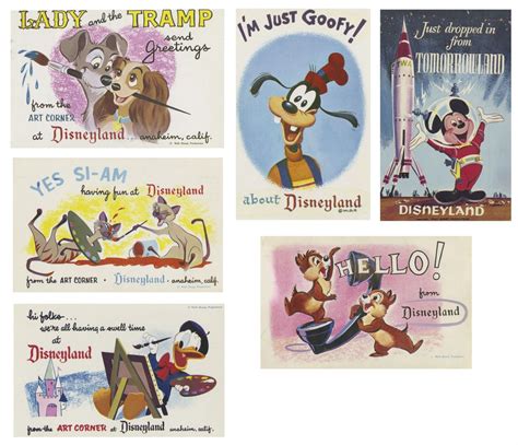 Collection Of 16 Disneyland Postcards