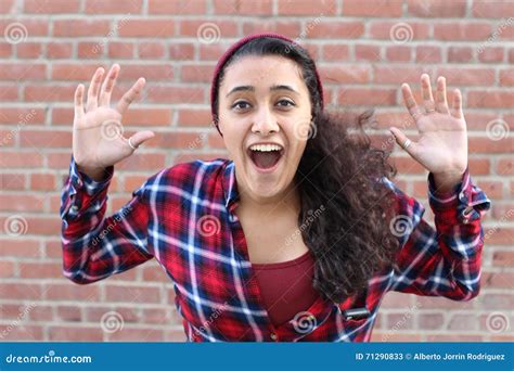 Surprised Excited Happy Screaming Woman Cheerful Girl Winner Shocked