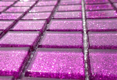 Purple Glitter Tiles 1 Inch Mosaic Tiles 25 Metallic Glass Tiles Bright Violet