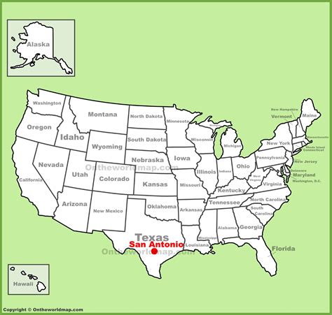San Antonio Location On The U S Map Ontheworldmap Com