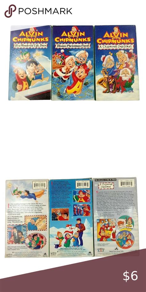 Lot 2 Alvin And The Chipmunks Movies Vhs Dave Christmas Carol New