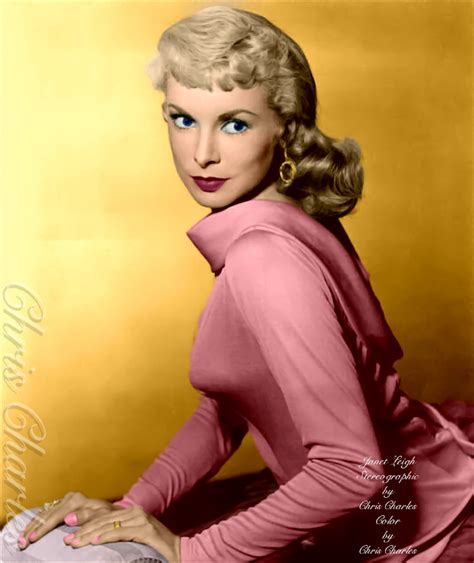 Janet Leigh Color Stereographic By Chris Charles From Bw Print Old Hollywood Actresses