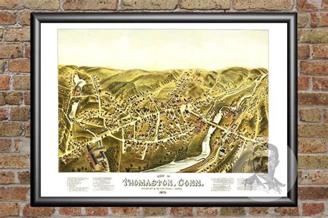 Thomaston Connecticut Vintage Map From 1879 Old City Map Etsy City